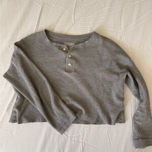 Cropped Everlane Waffle Henley